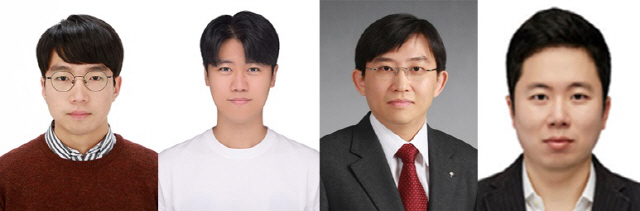 사진 왼쪽부터 KAIST 신소재공학과 이건희 박사과정, 이강산 박사과정, 김상욱 교수, 스티브박 교수. 사진제공=KAIST