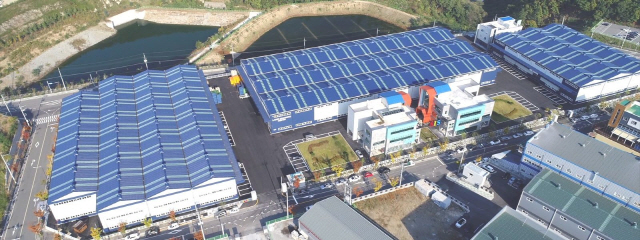 실내용 무인운반차에 수소연료전지 동력체계를 적용하는 실증사업에 나서고 있는 울산의 에스아이에스 공장 전경./사진제공=울산규제자유특구