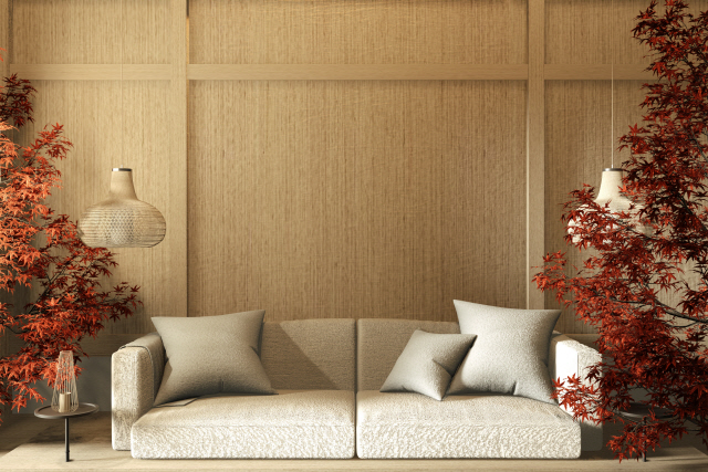 interior mock up Chinese style Room interior. 3D rendering