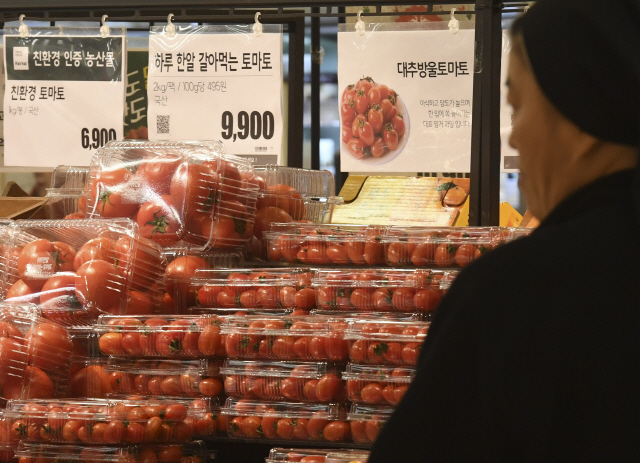 마트에 진열된 토마토 /서울경제DB