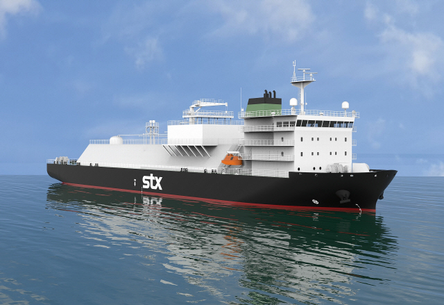 STX조선해양과 중형선박설계사업단이 공동 개발한 7,500㎥급 LNG벙커링선박./사진제공=STX조선해양
