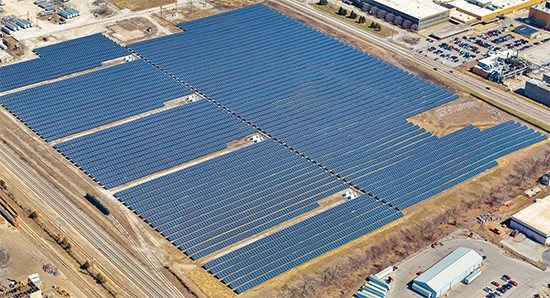 미국 인디애나폴리스 메이우드에 위치한 한화솔루션 태양광발전소 전경. 제공=한화솔루션 제공