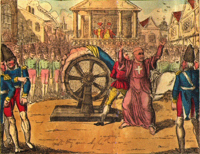 군중의 근거없는 의심으로 거열형을 받는 칼라즈. 사건의 진실을 규명한 볼테르의 관용론은 프랑스 혁명에도 영향을 미쳤다./그림=위키피디아