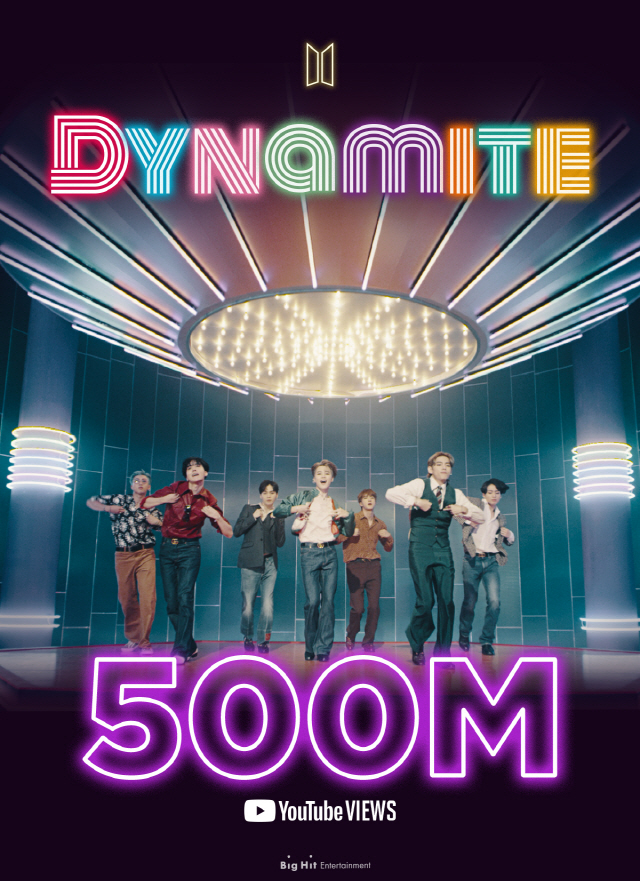 방탄소년단 ‘Dynamite’ MV 5억뷰 / 사진=빅히트엔터테인먼트 제공