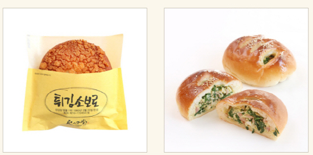 각각 2011년, 2012년 특허 등록된 대전 성심당의 튀김소보로(왼쪽), 부추빵. /사진제공=성심당