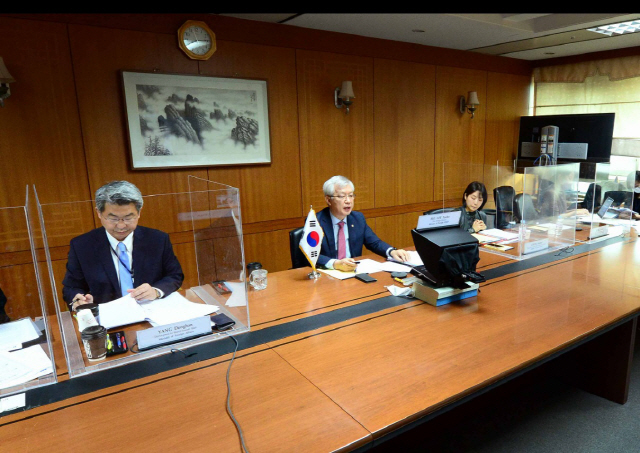 이태호 외교부 2차관이 지난 14일 화상으로 개최된 제5차 한미 고위급 경제협의회에서 발언하고 있다. /외교부 제공