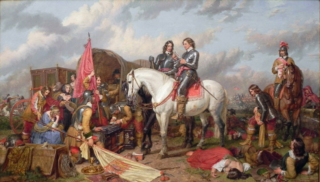 영국 내전(1620~1660) 당시 올리버 크롬웰이 주도했던 의회파가 치른 내스비 전투의 한 장면. 출처:위키피디아(Cromwell in the Battle of Naseby in 1645. Charles Landseer)