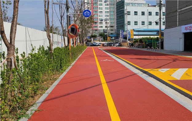 마곡-한강 자전거전용도로 조성 모습./사진제공=서울시
