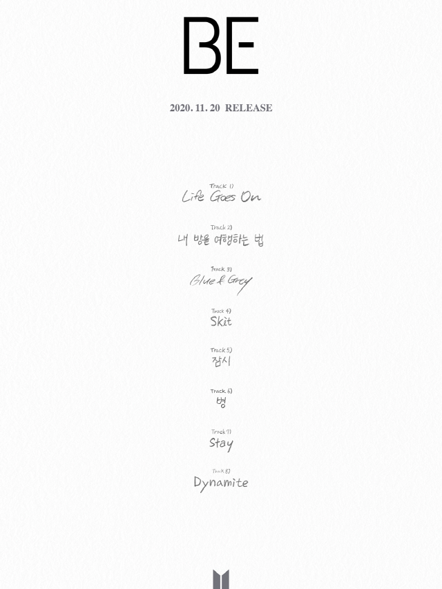 방탄소년단 ‘BE (Deluxe Edition)’ 트랙리스트 / 사진=빅히트엔터테인먼트 제공