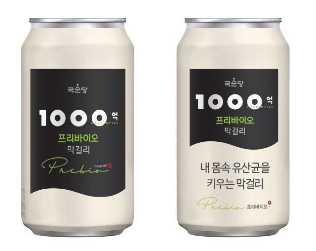 국순당 ‘1000억 프리바이오 캔’ 350㎖ 캔 제품.