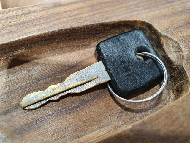 1984년식 포니2 모델의 자동차 열쇠./박한신 기자