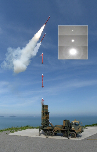 탄도탄 요격미사일 체계 ‘천궁-Ⅱ’ 발사 장면.    /사진제공=방사청