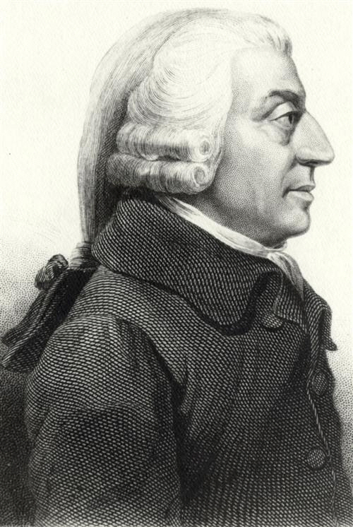 경제학의 아버지라 불리는 18세기 경제학자 아담 스미스.