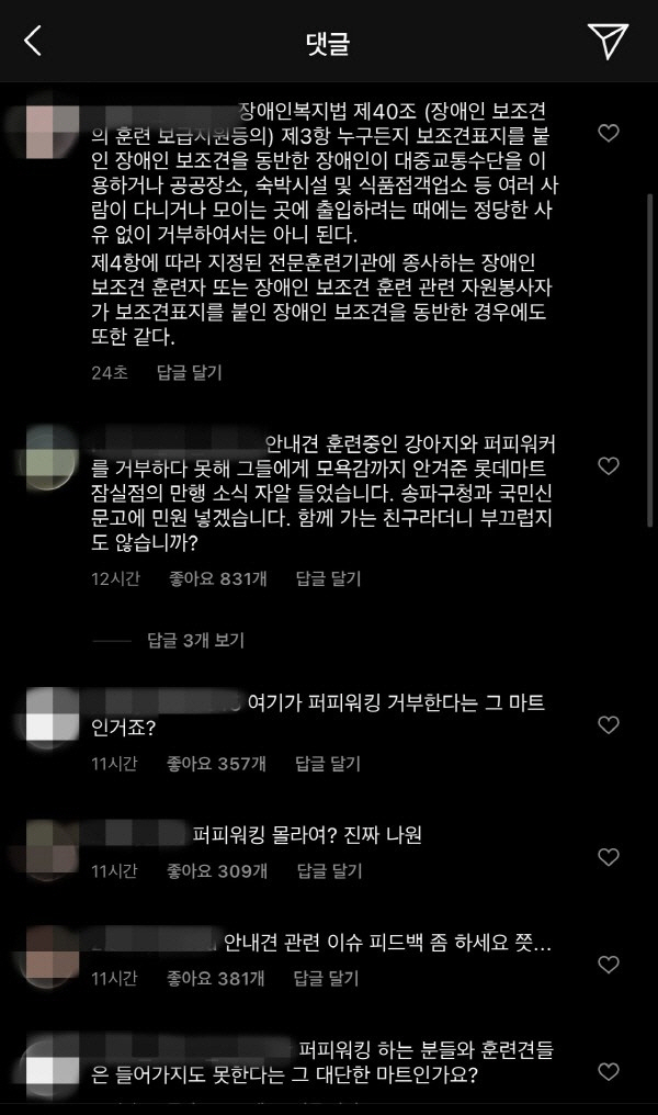 '장애인도 아니면서'…대형마트, 안내견 출입거부 논란