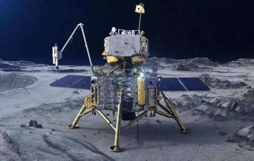 창어 5호 탐지기의 달 표면 작업 장면 설명도./중국 국가항천국