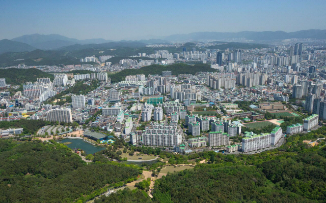 울산시 남구 울산대공원 방향에서 바라 본 울산 도심 전경. /사진제공=울산시