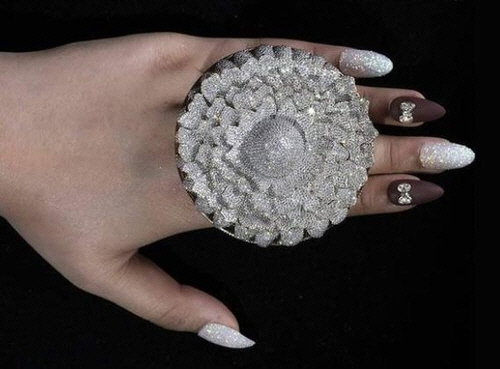 다이아 1만2,000여개 빼곡히…인도 보석상 반지 '기네스 기록'