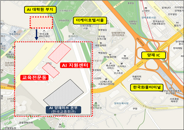 서울 양재동 KAIST AI대학원 위치도./사진제공=서울시