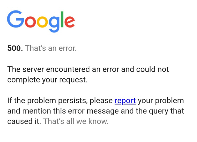 검색엔진 구글에서는 지난 14일 오후 9시께 접속 오류가 나타났다. /구글 갈무리