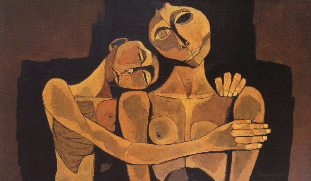 오스왈도 과야사민 ‘어머니와 아이’, 캔버스에 유채, 105x176cm, 1982/사진제공=사비나미술관