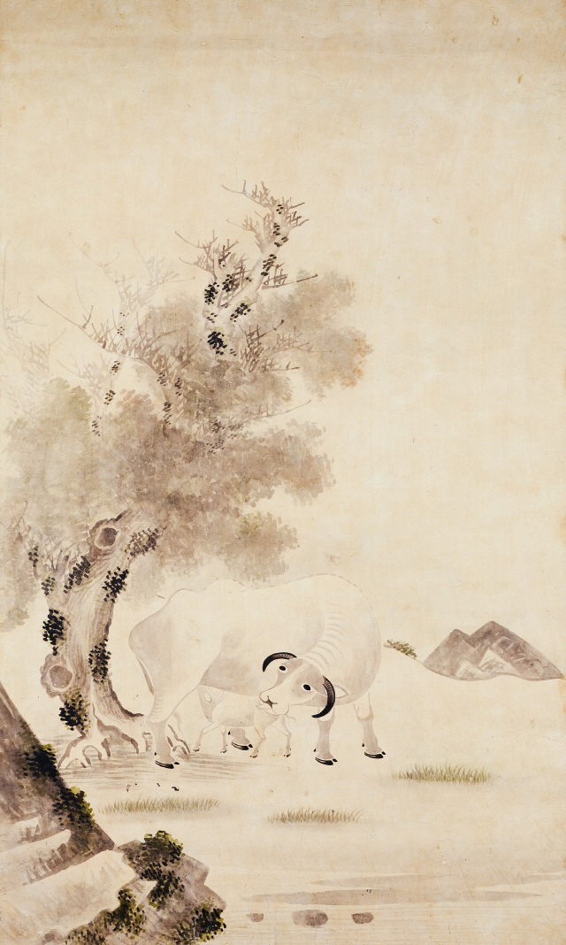 조선 시대 화가 김식이 그렸다고 전하는 ‘마른나무와 소’. /사진 제공=국립중앙박물관