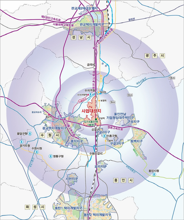 경기용인 플랫폼시티 도시개발구역 위치도