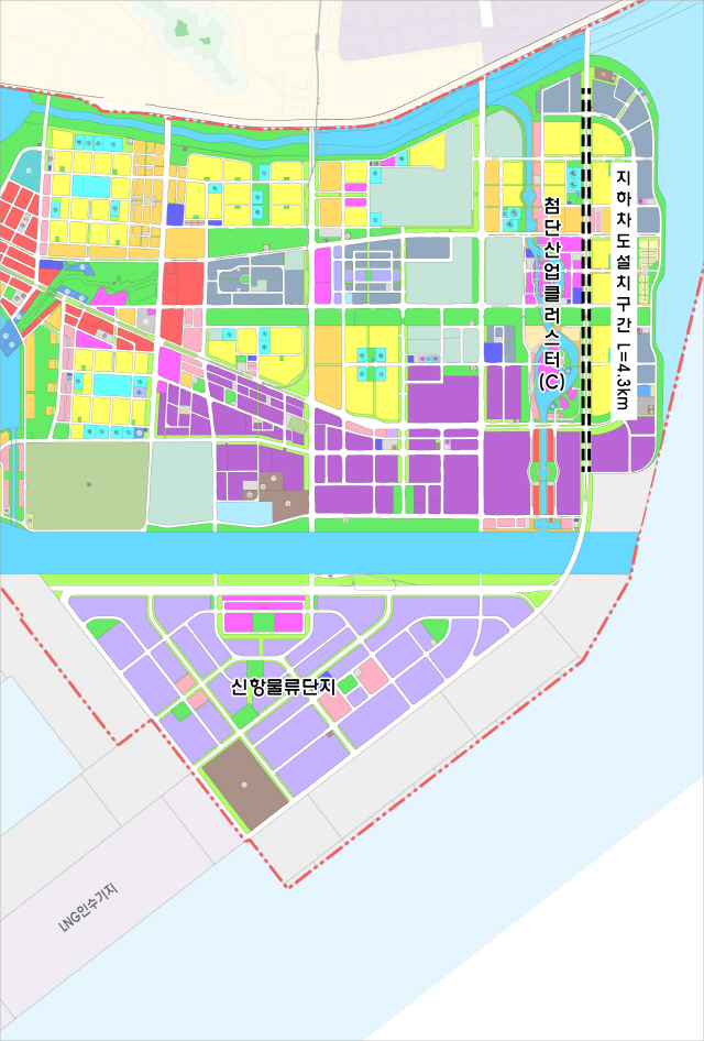 인천신항 진입도로 지하차도 위치도