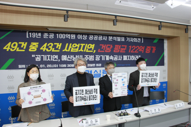 20일 서울 경실련 강당에서 기자회견을 진행하는 경실련 관계자들./사진=경실련 제공