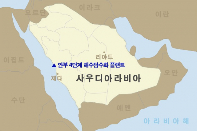 두산중공업이 수주한 얀부4 해수담수화플랜트 위치. /사진제공=두산중공업