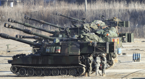 지난해 11월 경기도 포천 인근의 접경지역에서 한국군과 미군이 한미연합훈련에 참여하고 있는 모습./연합뉴스