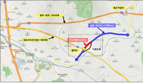 열미교차로~오향교차로 위치도