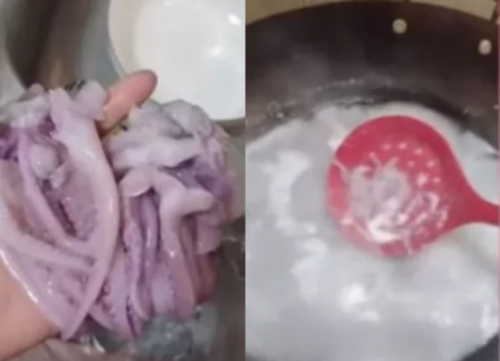 Squid melted without shape when blanched in boiling water… Another fake food controversy in China