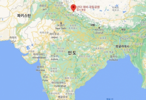 인도 북부 난다데비 국립공원/ 구글맵