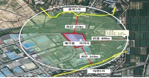 어연·한산산단 폐기물처리시설 용지 위치도