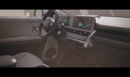 현대자동차가 23일 아이오닉 브랜드의 첫 전기차 '아이오닉 5'를 최초 공개했다. 사진은 아이오닉 5의 내부 모습/현대자동차 유튜브