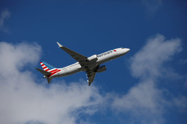 보잉 737맥스 기종의 아메리칸항공 여객기./로이터연합뉴스