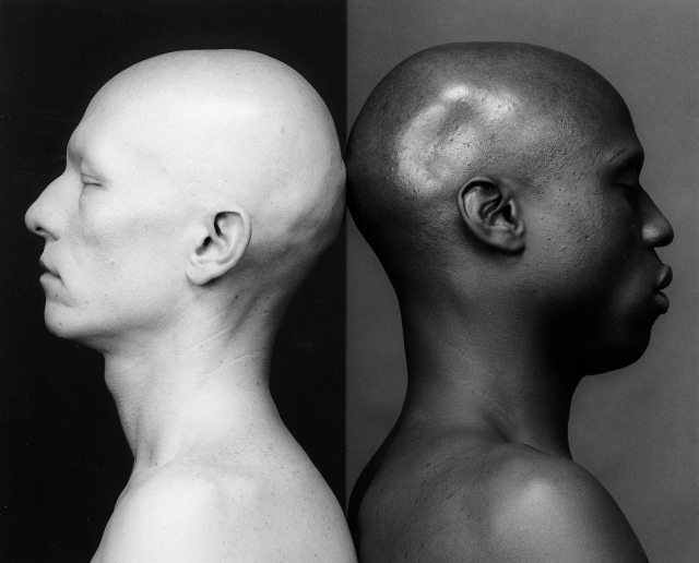 로버트 메이플소프의 '켄 무디와 로버트 셔먼'. 사진 속 주인공은 상반된 피부색을 갖고 있지만 탈모증이라는 공통점을 갖고 있다. /사진제공=국제갤러리