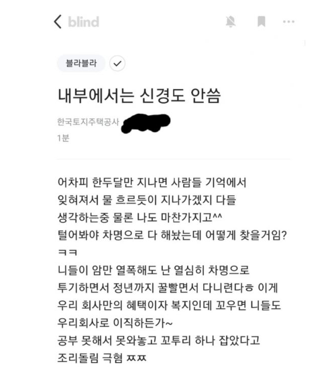 '학비 못 내던 사촌형, LH 입사 후 재산이…' 투기 의혹 제기 글에 네티즌 '공분'