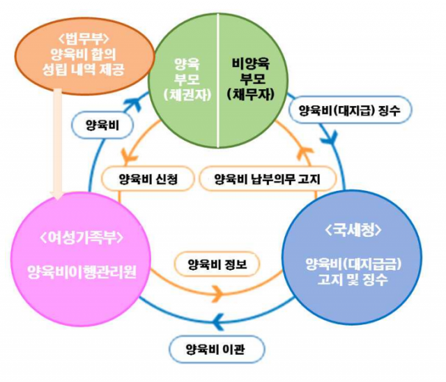 국세청을 활용한 양육비 대지급 및 징수 과정. /최현수 한국보건사회연구원 연구위원 제공