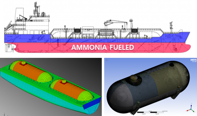 한국선박기술이 설계한 암모니아 이중연료 벙커링 선박./사진제공=한국선급