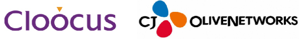 클루커스 로고 및 CJ 올리브네트웍스 로고