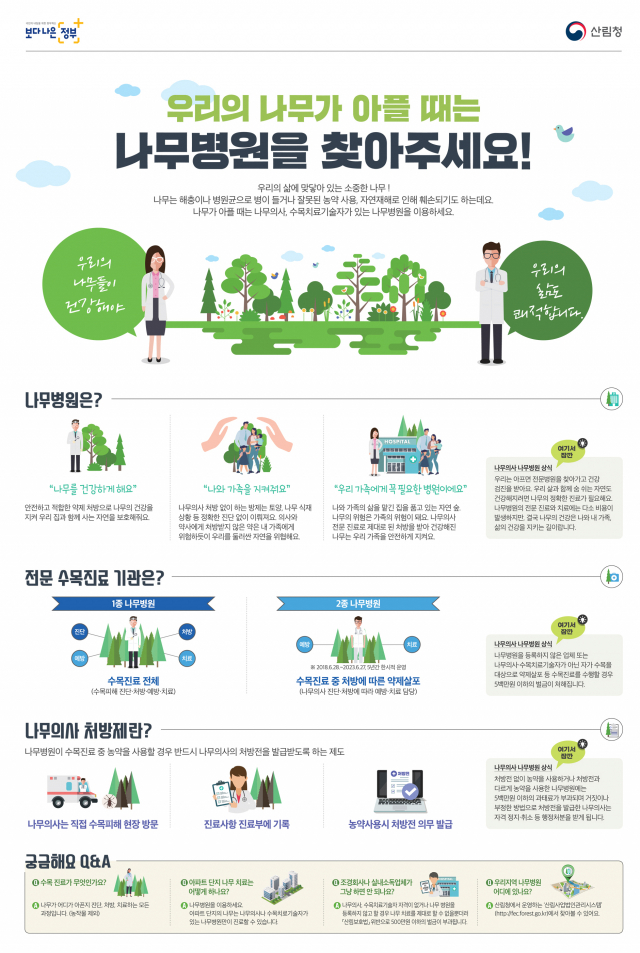 각종 수목피해를 진단·처방하는 나무의사가 새로운 직업으로 부상하고 있고 나무병원을 찾는 이가 증가하고 있다. 사진제공=산림청