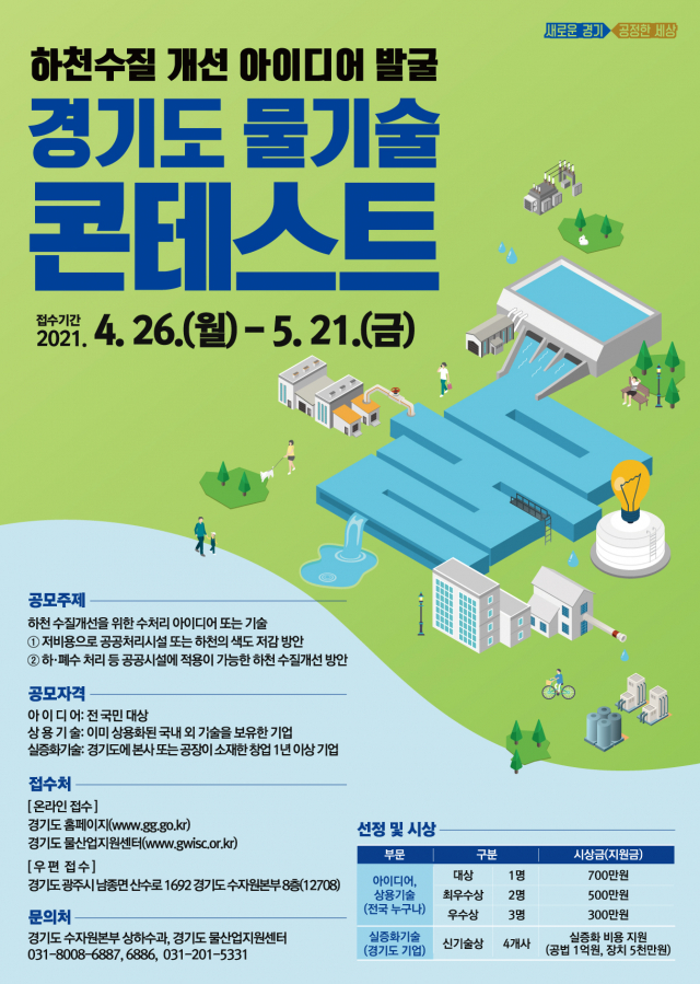 경기도, 하천수질 개선…‘물기술 콘테스트’개최
