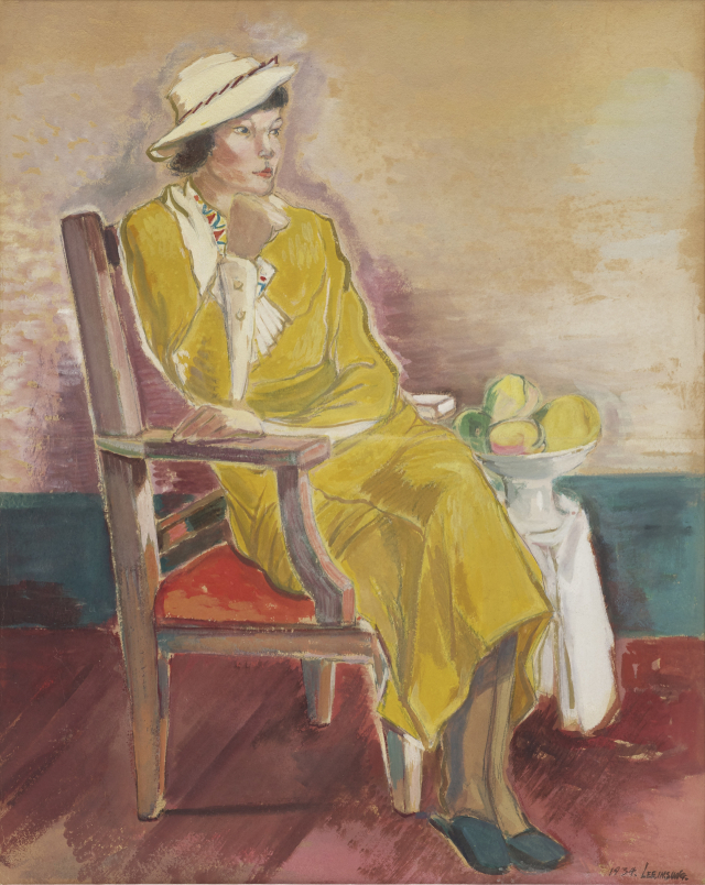 이인성의 1934년작 '노란 옷을 입은 여인'. 이인성은 당시의 신여성으로 일본에서 패션을 전공한 부인을 모델로 이 작품을 그렸고, 작가의 대표작으로 남았다. /사진제공=대구미술관
