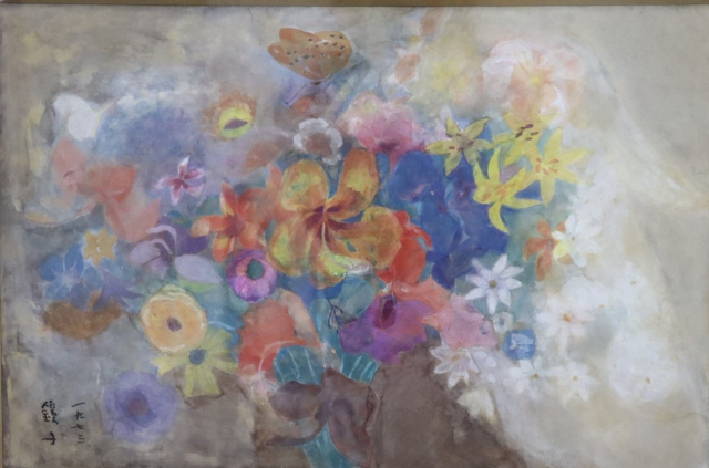 천경자의 1973년작 ‘꽃과 나비’ /사진제공=전남도립미술관