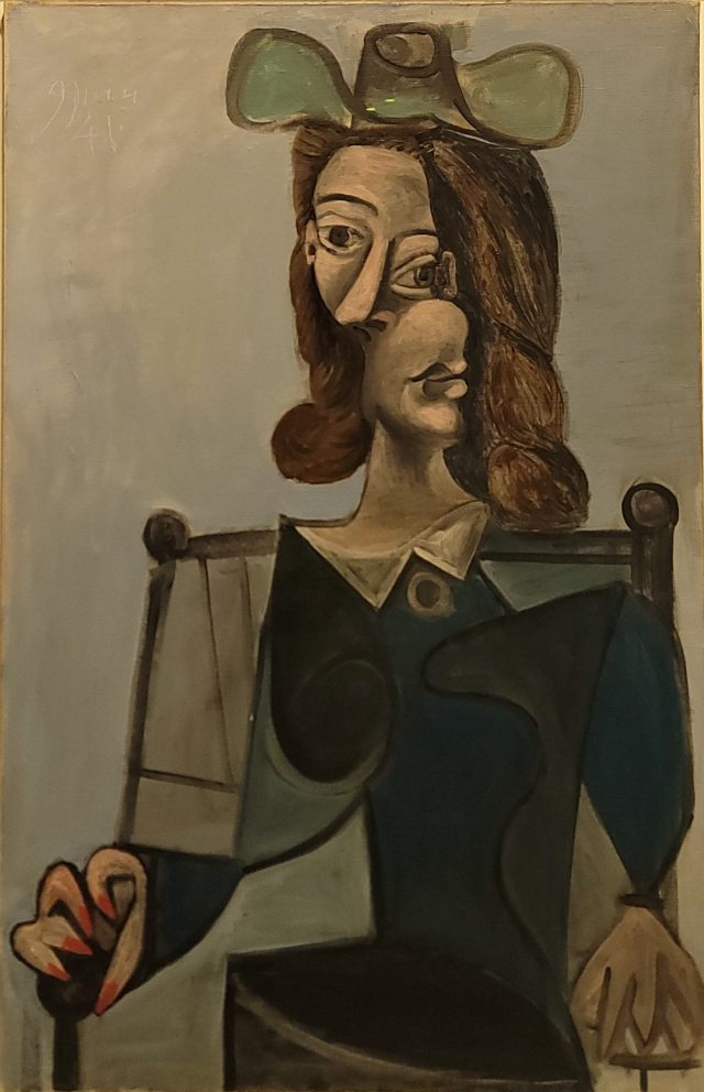 파블로 피카소가 도라 마르를 모델로 그린 1941년작 '모자 쓴 여인의 상반신' ⓒ 2021 - Succession Pablo Picasso - SACK (Korea)