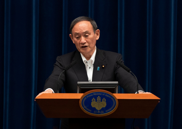 코로나19 긴급사태 관련 기자회견 하는 일본 총리./AFP연합뉴스