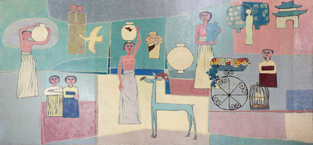 김환기의 1950년대 작품 '여인들과 항아리'에 대해 윤범모 국립현대미술관장은 