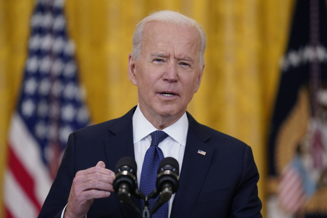 조 바이든 미국 대통령이 10일(현지 시간) 백악관 이스트룸에서 연설하고 있다./AP연합뉴스