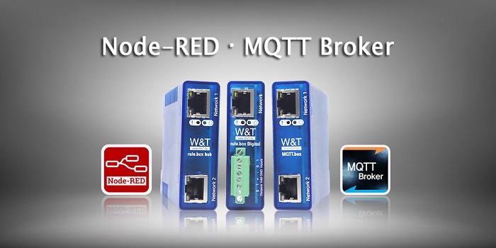 ▲ 노드레드와 MQTT 브로커를 프로그램 설치없이 제품에서 바로 구현 가능한 (주)와이트리의 rule-box 및 MQTT Broker 제품